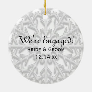 Snowflake Verloving Foto Ornament