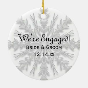 Snowflake Verloving Foto Ornament