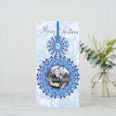 Snowflake-versiefamentfoto van Merry Kerstmis Feestdagenkaart (Staand voorkant)