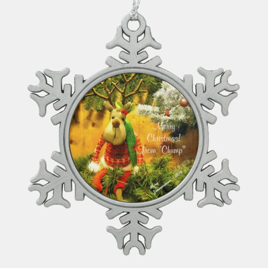 Snowflake-versiering "Chump" Tin Sneeuwvlok Ornament (Voorkant)