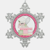 Snowflake-versiering van Bunny-kerstpinda's Tin Sneeuwvlok Ornament (Voorkant)