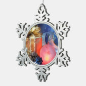 Snowflake-versiering voor kerstvoetgangers. tin sneeuwvlok ornament (Rechts)