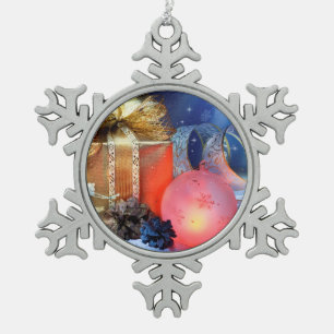 Snowflake-versiering voor kerstvoetgangers. tin sneeuwvlok ornament