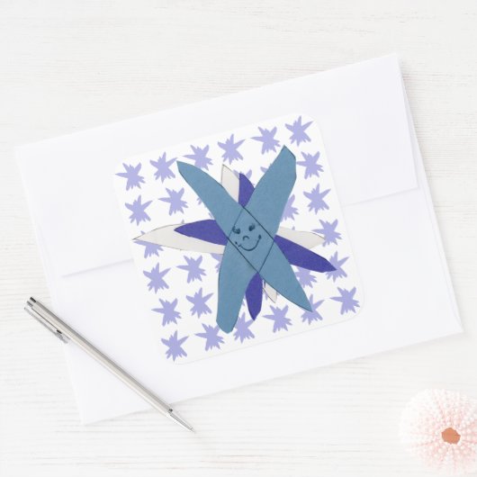 Snowflake Vierkante Sticker (Envelop)