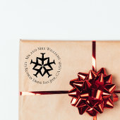 Snowflake Vliegtuig Kerst Retour Adres Rubberstempel