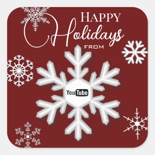 Snowflake Voeg zakelijke Logo toe Vierkante Sticker (Voorkant)