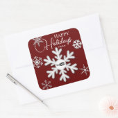 Snowflake Voeg zakelijke Logo toe Vierkante Sticker (Envelop)