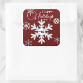 Snowflake Voeg zakelijke Logo toe Vierkante Sticker (Tas)