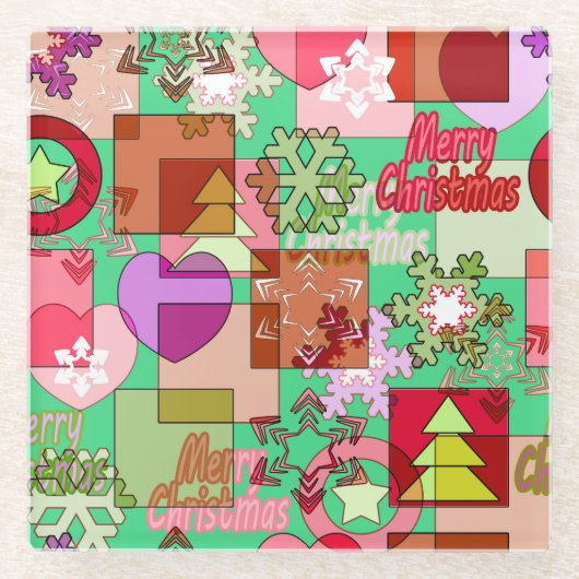 Snowflake voor de versiering van vrolijk kerstfees glazen onderzetter (Voorkant)