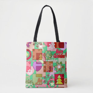 Snowflake voor de versiering van vrolijk kerstfees tote bag