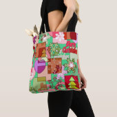 Snowflake voor de versiering van vrolijk kerstfees tote bag (Dichtbij)