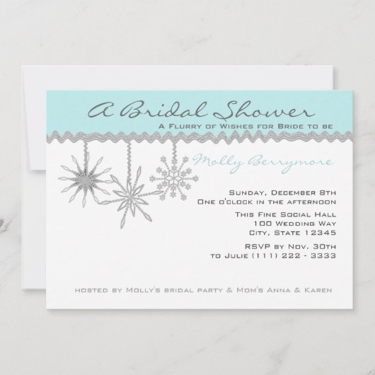 Snowflake Vrijgezellenfeest Ice Blue Kaart (Voorkant)