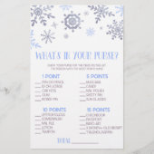 Snowflake Wat zit er in Purse Baby shower Game Briefpapier (Voorkant)