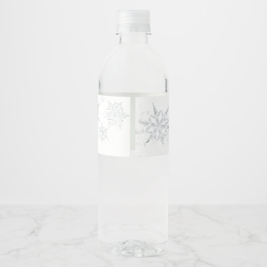 Snowflake Water Flaceletiket Waterfles Etiket (Achterkant)