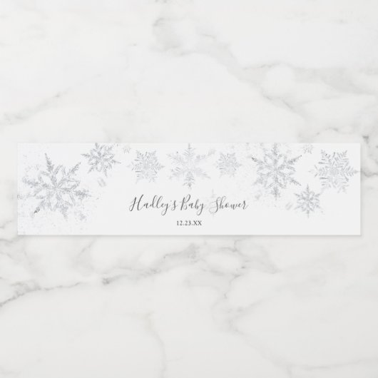 Snowflake Water Flaceletiket Waterfles Etiket (Enkel label)