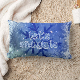 Snowflake Waterverf Blue laat zich knuffelen Kussen
