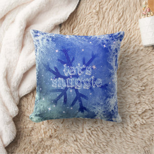 Snowflake Waterverf Blue laat zich knuffelen Kussen