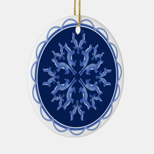 Snowflake Weasel-Ornament Keramisch Ornament (Rechts)