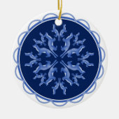 Snowflake Weasel-Ornament Keramisch Ornament (Voorkant)