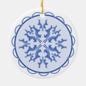 Snowflake Weasel-Ornament Keramisch Ornament (Achterkant)