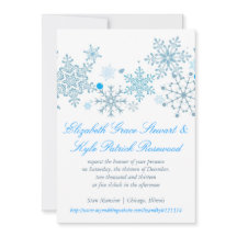 Snowflake Wedding Invitation (Malibu Silver)