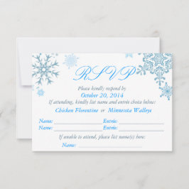 Snowflake Wedding RSVP-kaart (Malibu Silver) RSVP Kaartje