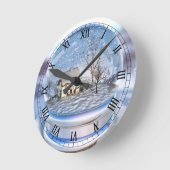 Snowflake Wereldbol Clock Ronde Klok (Hoek)