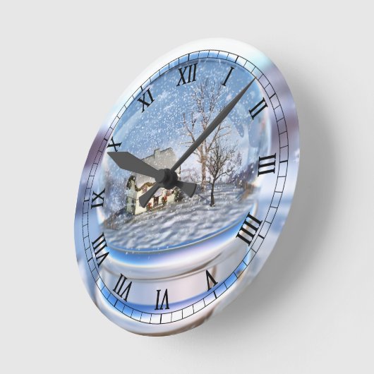 Snowflake Wereldbol Clock Ronde Klok (Hoek)