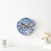 Snowflake Wereldbol Clock Ronde Klok (Huis)