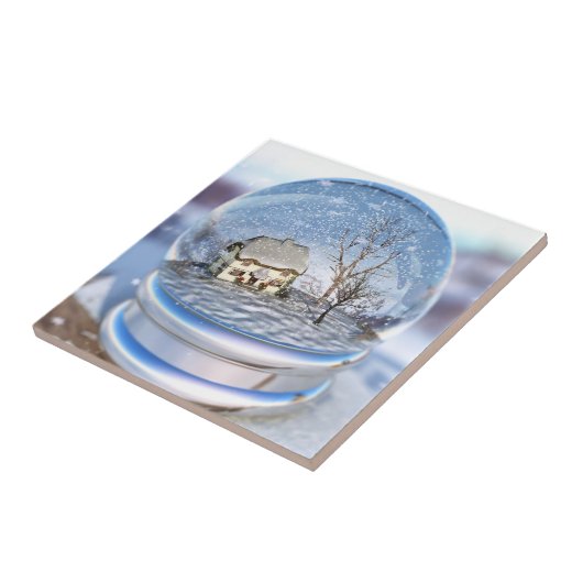 Snowflake Wereldbol Decoratief Tile Tegeltje (Zijkant)