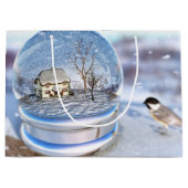 Snowflake Wereldbol Gift Bag Large Cadeautasje (Voorkant)