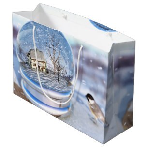 Snowflake Wereldbol Gift Bag Large Cadeautasje