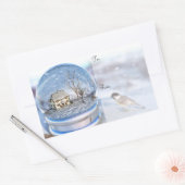 Snowflake Wereldbol kerstcadeaulabels Rechthoekige Sticker (Envelop)