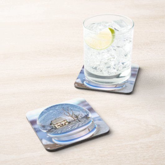 Snowflake Wereldbol Kork Onderzetters (Rechterzijde)