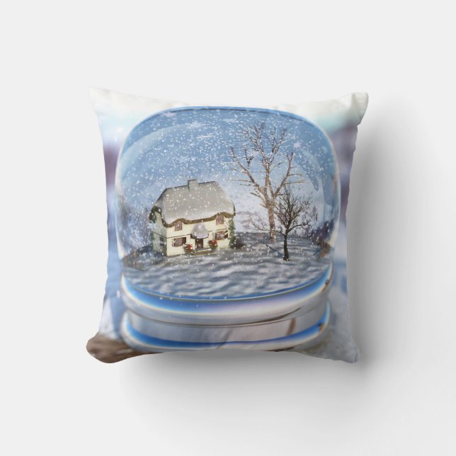 Snowflake Wereldbol Pillow Kussen (Voorkant)