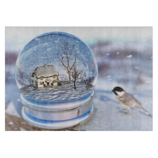 Snowflake Wereldbol snijraad Snijplank (Voorkant)