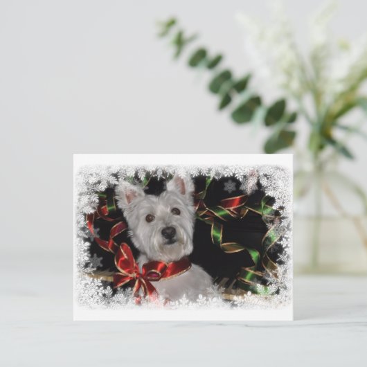 Snowflake Westie Briefkaart (Staand voorkant)