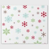 Snowflake Whimsy in rood, groen, blauw en bruin Cadeaupapier (Vlak)