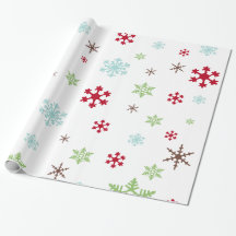 Snowflake Whimsy in rood, groen, blauw en bruin