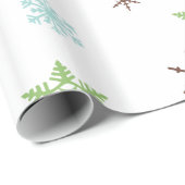 Snowflake Whimsy in rood, groen, blauw en bruin Cadeaupapier (Rol Hoek)