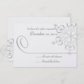 Snowflake White Elegance Response Kaart (Voorkant / Achterkant)