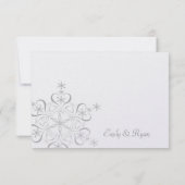 Snowflake White Elegance Response Kaart (Achterkant)