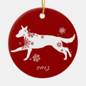 Snowflake White German Shepherd Dog Keramisch Ornament (Voorkant)