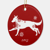 Snowflake White German Shepherd Dog Keramisch Ornament (Links)