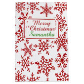 Snowflake White-kerstmis Medium Cadeauzakje (Voorkant)