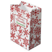 Snowflake White-kerstmis Medium Cadeauzakje (Achterkant Gekanteld)