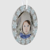 Snowflake White Opal 2 Sided Photo Grandouders Ornament (voorkant)