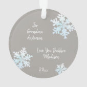 Snowflake White Opal 2 Sided Photo Grandouders Ornament (achterkant)