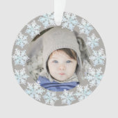 Snowflake White Opal 2 Sided Photo Grandouders Ornament (voorkant)