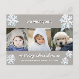 Snowflake White Opal 3 Photo Merry Kerstmis Briefkaart